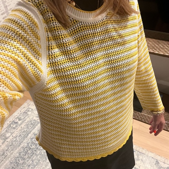 ME+EM Yellow and White Crew Neck Sweater - Picture 7 of 7